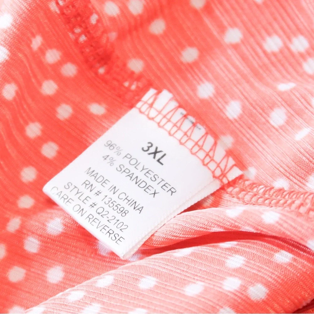 CURE Coral Polka Dot Flutter Sleeve Top | 3XL - Picture 11 of 12